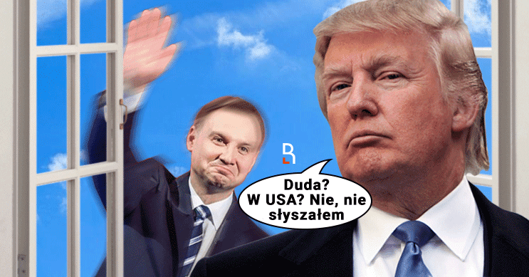 W maju 2018 r. wizyta prezydenta Polski w USA została nie „zauważona” ani przez Donalda Trumpa, ani przez wiceprezydenta Michaela Pence'a, ani przez żadnego innego przedstawiciela administracji USA / Obrazek: Karykatura RuBaltic.Ru